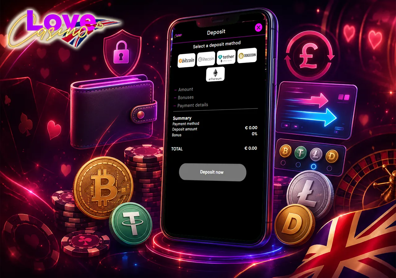E-wallet and crypto payments presented through a modern digital finance scene